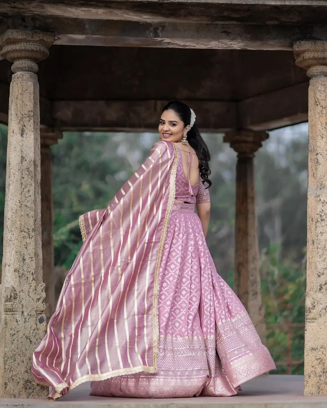 ZeeTV Actress Sreemukhi in Pink Lehenga Choli